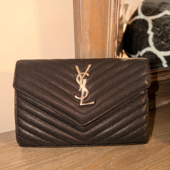 Black Chevron Clutch ysl - Picture 1 of 9